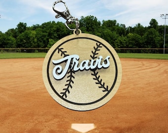 Personlig baseboll/softbollnyckelring – Anpassad namnpresent till spelare och tränare