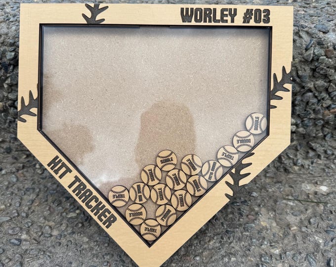 Personalized Baseball Hit Tracker: Custom Home Plate Display