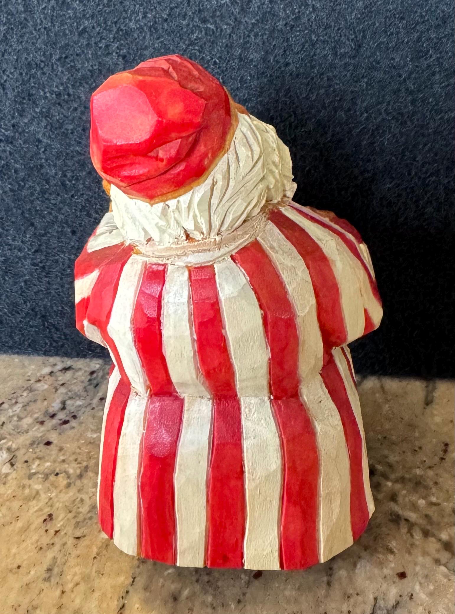 Unique Santa Hand Carved Wood Unique Santa One of a Kind Joe Perkins Christmas Santa ...
