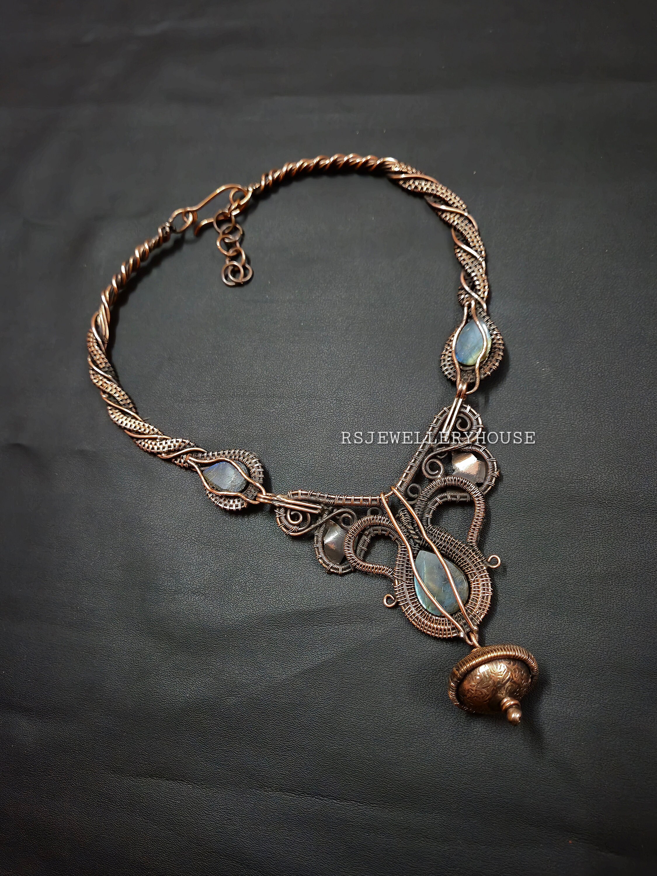 Pink Tourmaline Rough Copper Love Gift Electroformed Adjustable Necklace 18.0