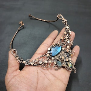 Faceted Zambian Emerald Necklace Pure Copper Wire Wrapped