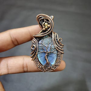 Gorgeous Tree Of Life Labradorite Gemstone Pendant Copper Wire Wrapped Pendant Unique Tree Jewelry Handmade Necklace Amazing Pendant Gifts