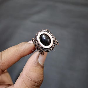 Black Onyx Copper Wire Wrapped Ring Black Onyx Gemstone Ring Handmade Ring Jewelry Adjustable Ring Onyx Copper Wrap Jewelry Gift