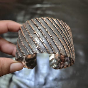 Pure Copper Wire Wrapped Bangle Adjustable Cuff Bracelet Handmade Bangle Statement Copper Jewelry Design Cuff Bracelet Gift For Women