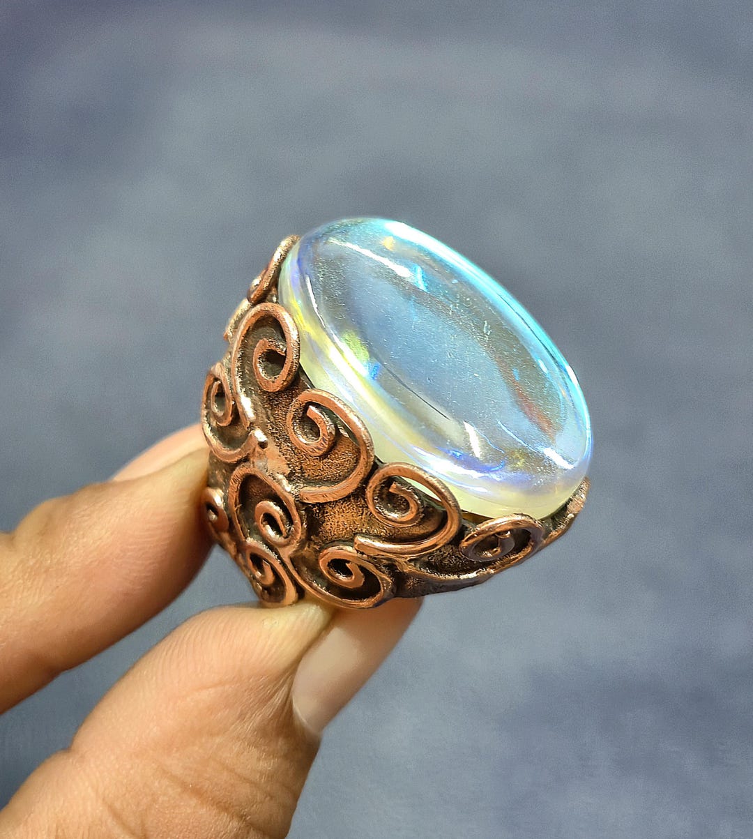 Copper Topaz Mystic Topaz Copper Wire Wrapped Ring Gemstone Ring Handmade Ring ...