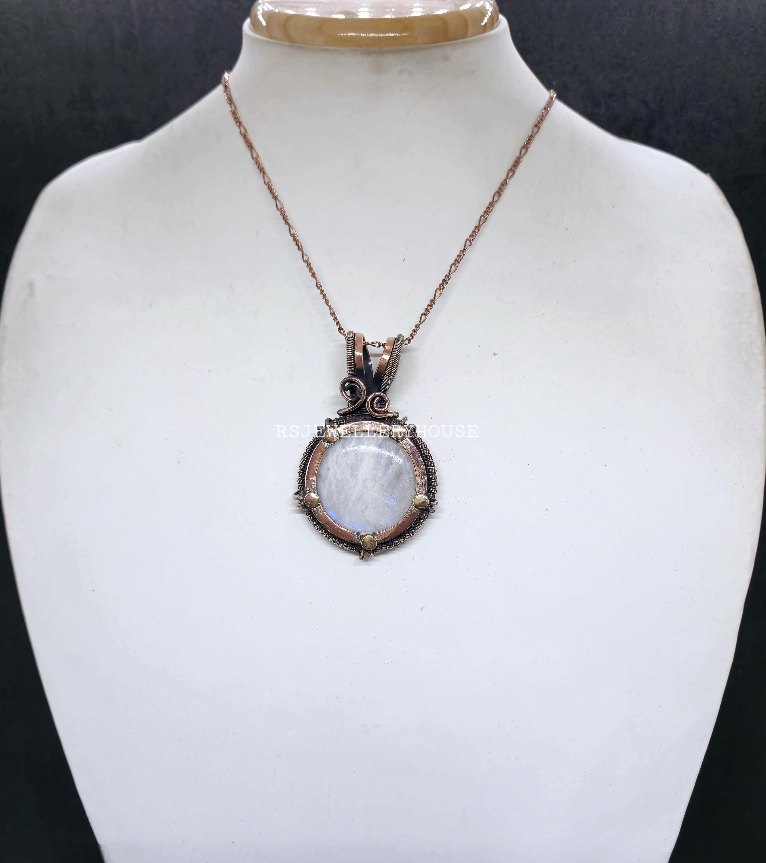 Ciondolo Luna Fatto A Mano In Argento Sterling 925 Con Pietra Preziosa - Foto 11