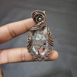 Leben des Baumes Mystic Topaz Anhänger Kupferdraht Eingewickelt Anhänger Edelstein Anhänger Handgemachter Anhänger Erstaunliche Halskette Schmuck Geburtstag Geschenk
