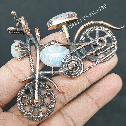 ワイヤーラップ銅製生命の樹ムーンストーンペンダント - Etsy 日本