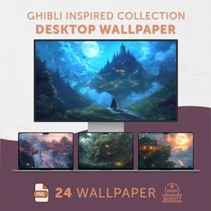 Ghibli Inspired Wallpaper Anime Desktop Wallpaper Ghibli Desktop background Epic Ghibli Inspired Wallpaper Anime Wallpaper MacBook iMac Pc