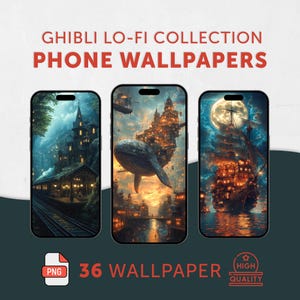 Studio Ghibli Phone Wallpaper: Lofi Anime Collection (Digital Download)