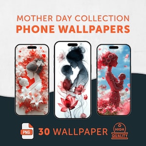 Mother’s Day Phone Wallpaper, Aesthetic Mom and Baby iPhone Wallpaper, Cute Android Background, Soft  Lock Screen Art, 4K Mobile Wallpaper