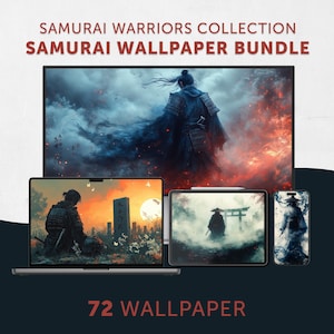 Epic Samurai Warrior 4K Wallpaper Bundle - Digital Art (Digital Download)