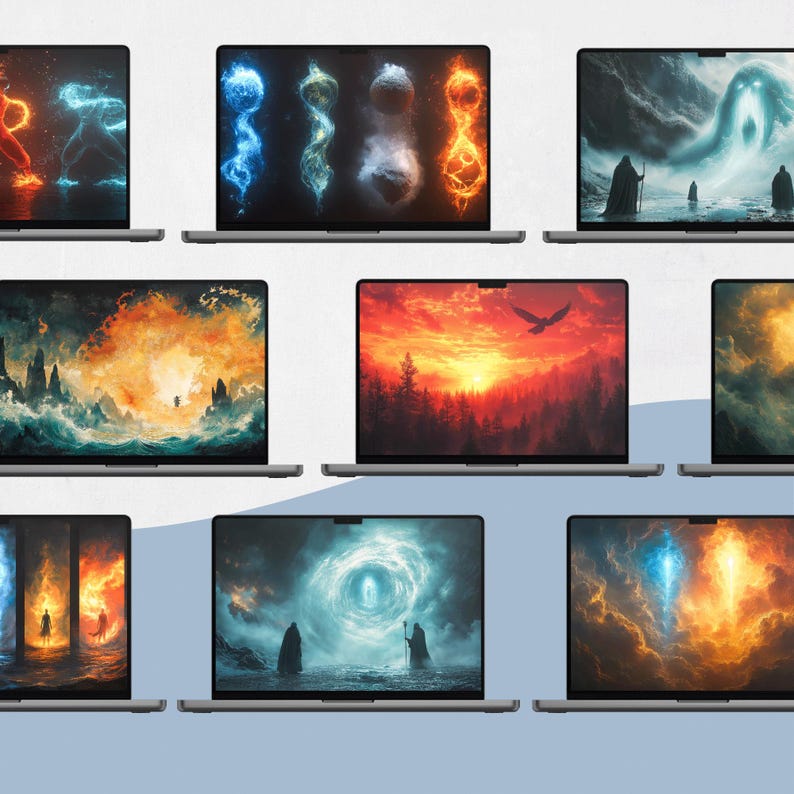 Epic Four Elements Desktop Wallpaper | 4K Cinematic Elemental Fantasy ...