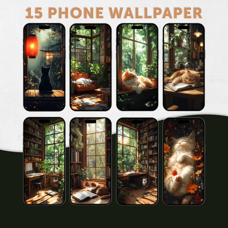 Anime Cat Phone Wallpaper | Cozy Lofi Aesthetic Background, Cute ...