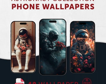 48 Astronaut Phone Wallpaper Bundle | Surreal Space Art, 1.2 Ratio and Standard Mobile Backgrounds, Cinematic Galaxy iPhone & Android Art