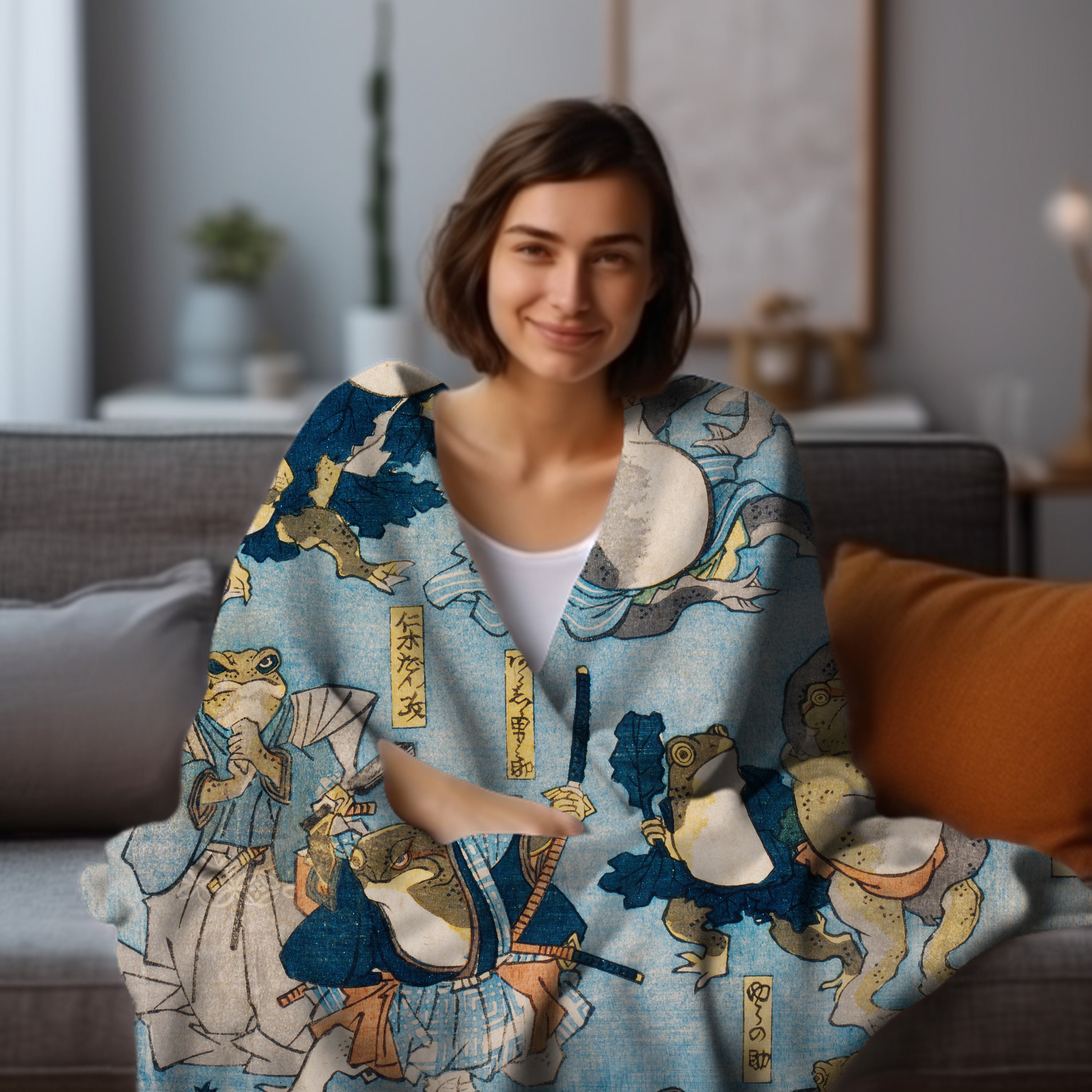 Japandi Japandi Art Velveteen Throw Blanket Ultrasoft Plush Throw