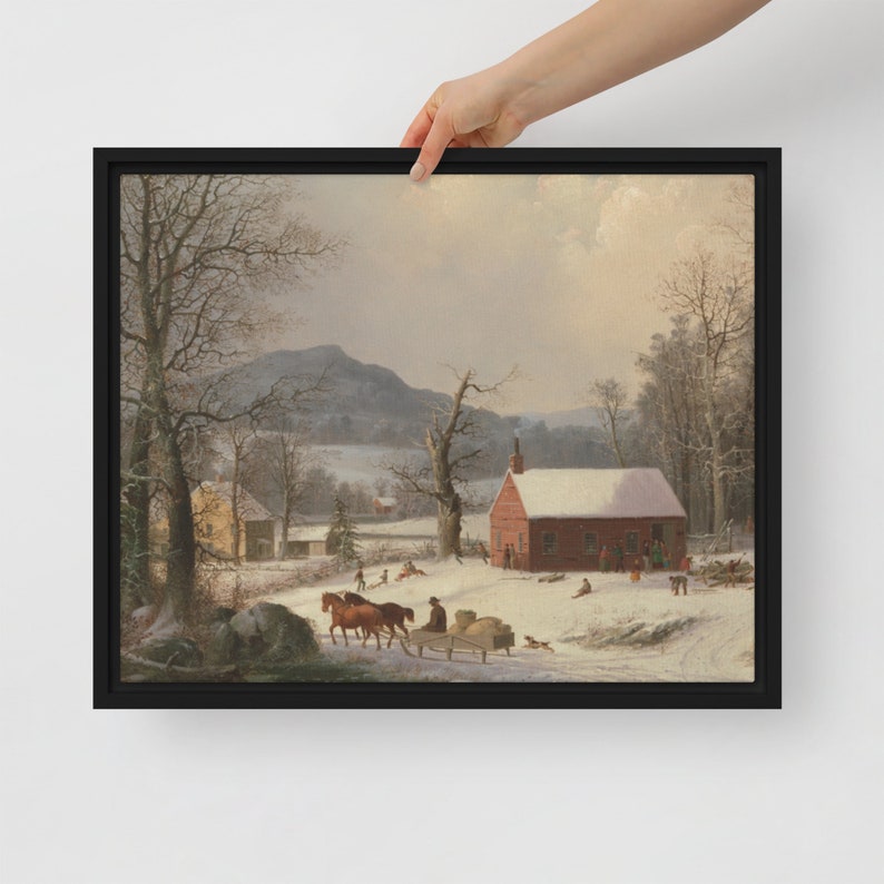 Framed Wall Artvintage Winter Sceneprinted Canvaswinter Scenehigh