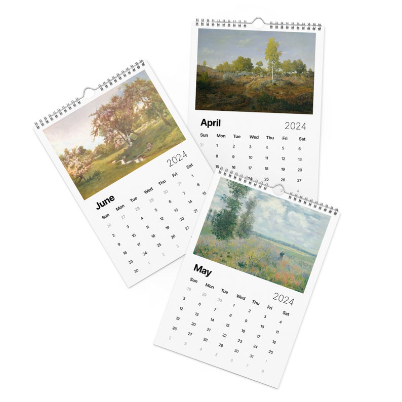 2024 Wall Calendar Fine Art Landscapes Wall Calendar Hanging Calendar