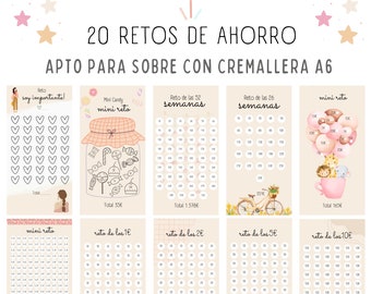 20 Hermosos Retos de Ahorros - Colección Beige - Español