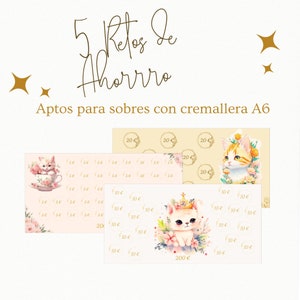 5 Hermosos Retos de Ahorros - Colección Gatico - Español