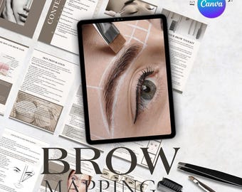 Manual de capacitación sobre mapeo de cejas: Plantilla editable de Canva (PDF)