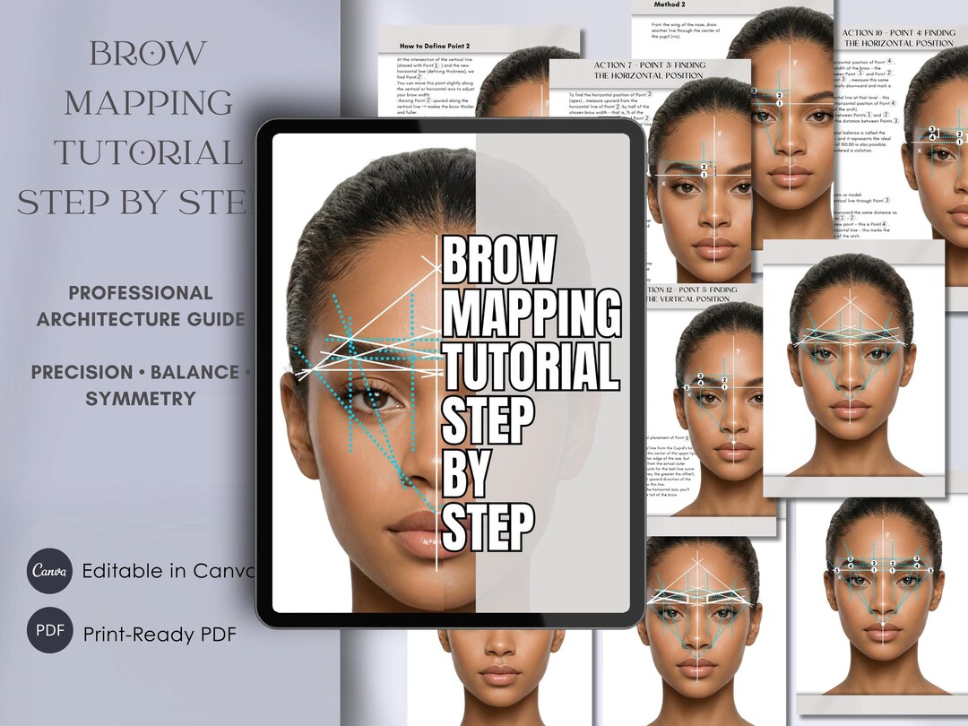 Brow Map Brow Mapping Tutorial | Step-by-step Eyebrow Architecture (PDF Pattern ...