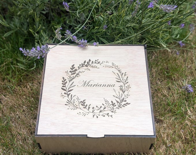 Personalized Wooden Gift Box: Laser Engraved Keepsake Box