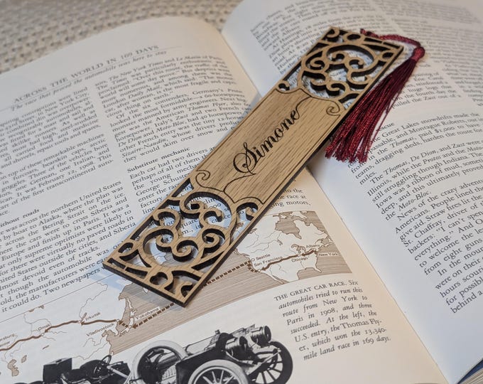 Personalized Wooden Bookmark, Engraved Gift Box, Book Lover Gift