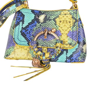 See by Chloé Hana schoudertas van leer met slangenprint, kleurrijk pythonpatroon, crossbodytas met roségouden hardware, zeldzame designertas