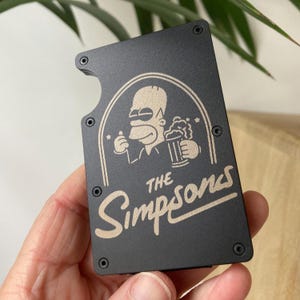 Porte-carte RFID gravé – Homer Simpsons - Simpsons metal Wallet - Pince à Billet