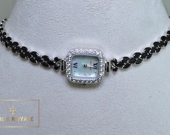 Showgirl Clock Choker Necklace – Poetic Timepiece with Custom Engraving