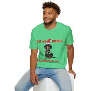 Habe meinen Wiener ganz toll herausgeputzt! Geschenk für Ihn, Geschenk für Hundepapa, Weihnachtshemd, lustiges Dackel Liebhaber Geschenk.
