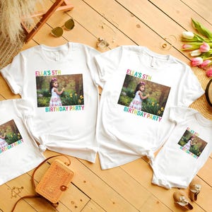 Custom Birthday Photo Shirt, Personalized Birthday Picture Shirt, Custom Text Shirt, Bday Party Shirt, Photo Matching Shirt, Custom Shirt