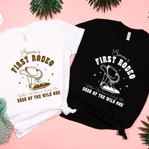 First Rodeo Birthday Party Matching Family Shirts, Comfort Colors Western 1st Rodeo Mama Daddy Tshirts, Blue Cowboy 1st Birthday Boy Outfit