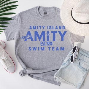 Amity Island Swim Team Shirt, Jaws Shirt, Funny Movie Shirt, Amity Island Movie Shirt, Great White Shark Shirt, Swim Shirt, Beach Shirt