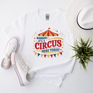 Warning It&#39;s A Circus Here Today, Circus Monkeys Staff Costume, Carnival Lover Shirt, Clowns Ringmaster, Funny Party Tee