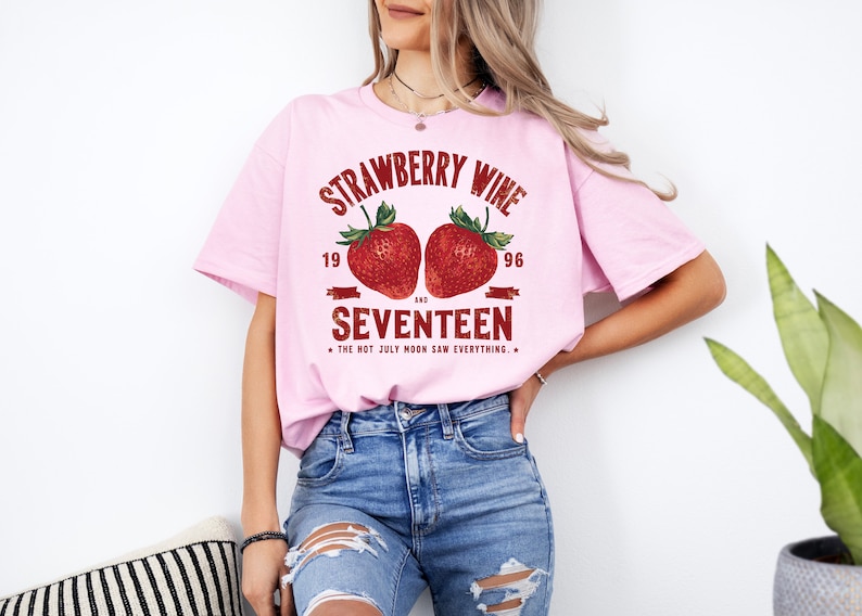 Strawberry Vintage Shirt, Vintage Retro Band Tee, Strawberry Wine Lovers Shirt, Summer's Graphic Tee, Retro Inspired Shirt image 1