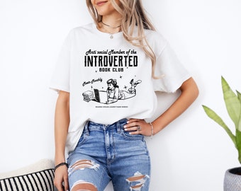 Introverted Book Club Shirt, Bookish Shirt, Anti-social Book Club Shirt, Gift For Book Lover, Dark Romance Bookish Shirt