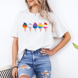 Lgbt Rainbow Popsicles Shirt, Lgbtq Pride Tee, Lgbtq Summer Tee, Rainbow Ice Cream Shirt, Pride Popsicles Tee, Ally Colorful Ice Cream Tee