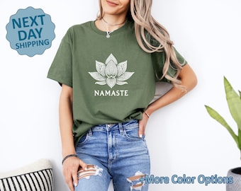 Namaste Lotus T-Shirt, Yoga Shirt, Lotus Shirt, Meditation Shirt, Workout T-Shirt, Yoga Lover Gift, Woman Yoga Apparel