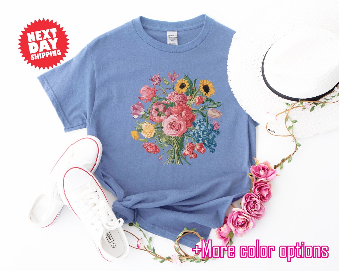 Wild Flowers T-shirt, Vintage Botanical Tee, Pastel Floral Nature T ...