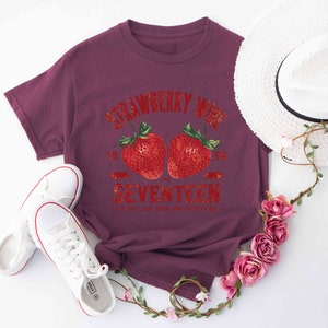 Strawberry Vintage Shirt, Vintage Retro Band Tee, Strawberry Wine Lovers Shirt, Summer's Graphic Tee, Retro Inspired Shirt image 5