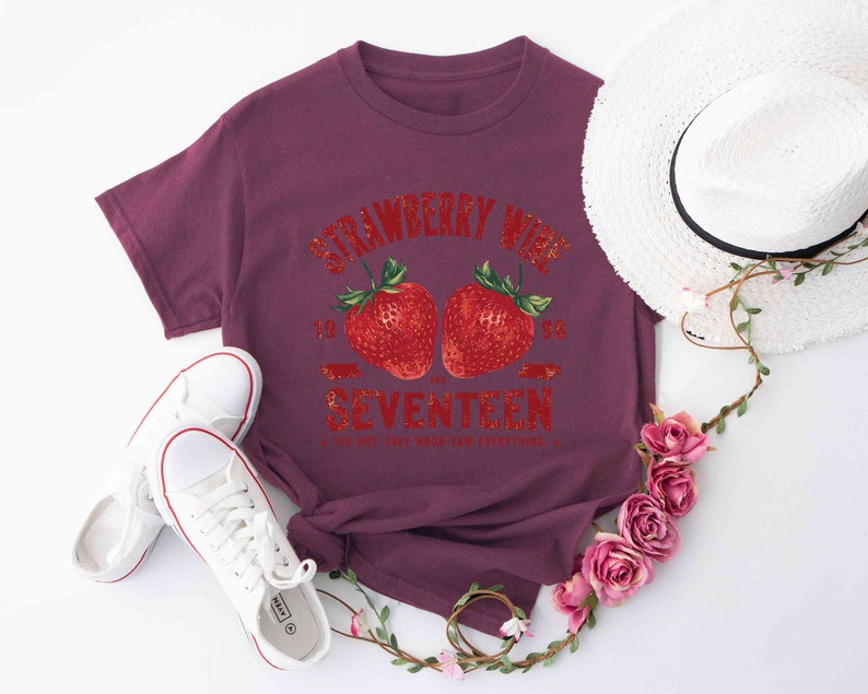 Strawberry Vintage Shirt, Vintage Retro Band Tee, Strawberry Wine Lovers Shirt, Summer's Graphic Tee, Retro Inspired Shirt image 5