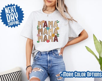 Mama Leopard Shirt, Leopard Mama Flower Shirt, Retro Mama Shirt, Mama Shirt, Boho Mama Shirt, Mother's Day Shirt, Floral Mama Shirt