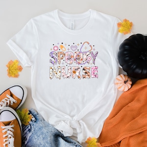 Spooky Nurse Shirt, Nurse Halloween Shirt, Halloween Hospital Party Tee, Fall Nurse T-shirt, Halloween Nurse Gift