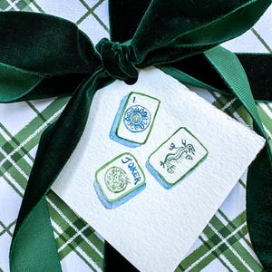 Etiquetas de presente de Mahjong