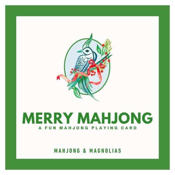 Tarjetas divertidas de Mahjong Merry (juego de 4 tarjetas)