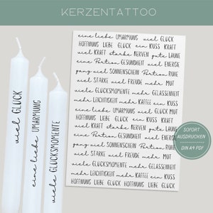 Take what you need candle tattoos | PDF template I candle decorating | candle template | courage | joy | love | strength | serenity |