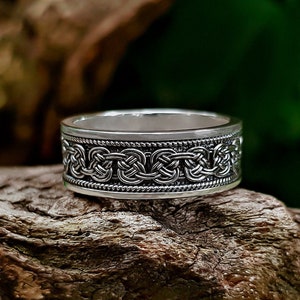 Handcrafted viking ring. Sterling silver norse ring. Viking Jewelry Gifts.