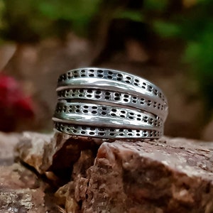 Authentic norse ring. Handcrafted sterling silver viking ring. Viking Jewelry Gifts.